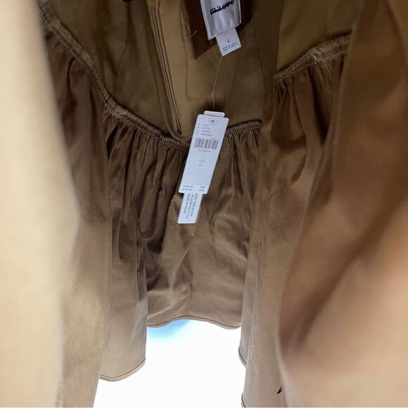 Anthropologie Maeve Drop Wrap Mini Dress Brown Backless - Picture 8 of 10